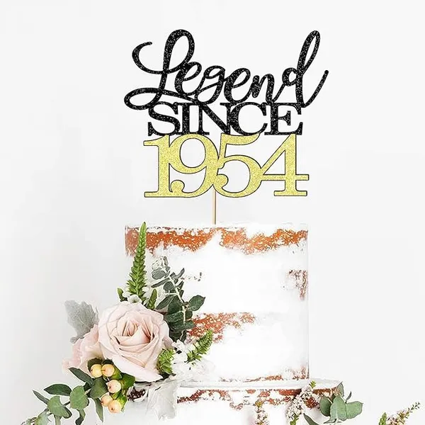 Black_Legend_Since_1954_Cake_Topper_|_Black_And_Gold_Color_Glitter_Cake_Topper_|_Glitter_Cake_Decoration_|_B'Day_Celebration/Black_&_Gold_Color