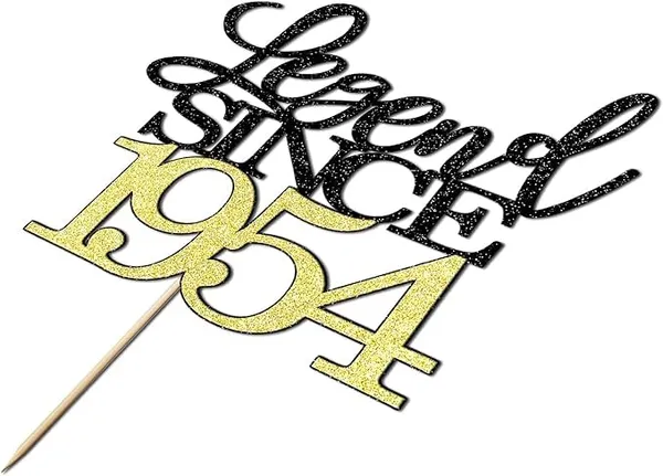 Black_Legend_Since_1954_Cake_Topper_|_Black_And_Gold_Color_Glitter_Cake_Topper_|_Glitter_Cake_Decoration_|_B'Day_Celebration/Black_&_Gold_Color