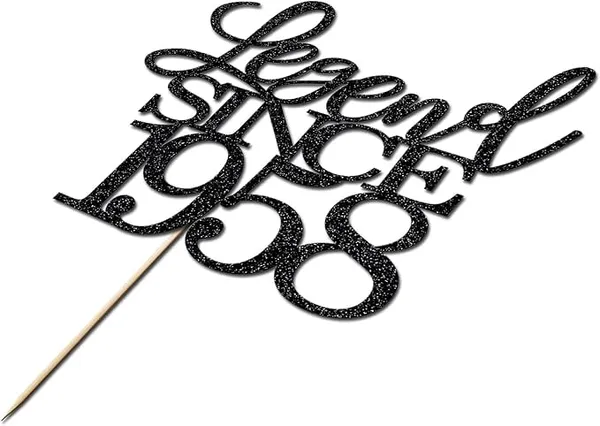 Black_Legend_Since_1958_Cake_Topper_|_Black_Color_Glitter_Cake_Topper_|_Glitter_Cake_Decoration_|_B'Day_Celebration/Black_Color