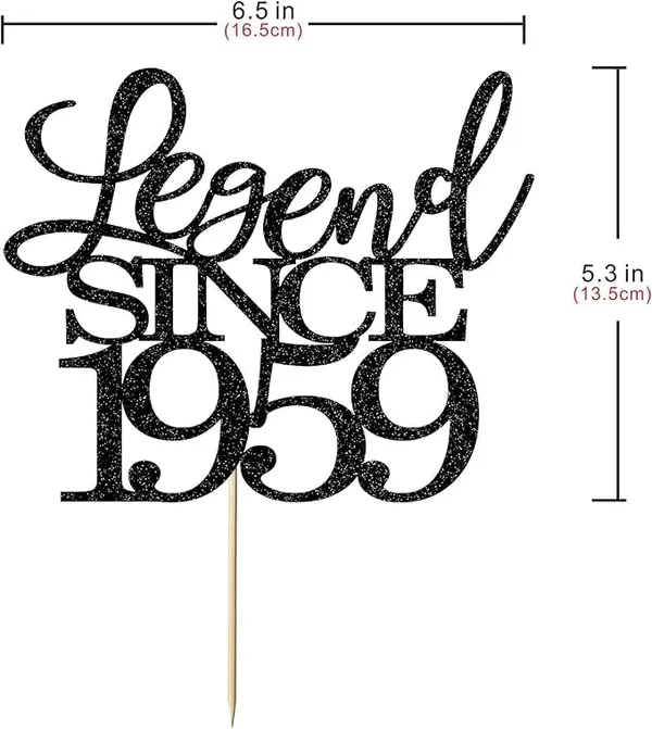 Black_Legend_Since_1959_Cake_Topper_|_Black_Color_Glitter_Cake_Topper_|_Glitter_Cake_Decoration_|_B'Day_Celebration/Black_Color