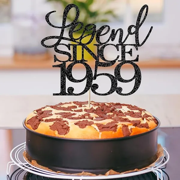 Black_Legend_Since_1959_Cake_Topper_|_Black_Color_Glitter_Cake_Topper_|_Glitter_Cake_Decoration_|_B'Day_Celebration/Black_Color