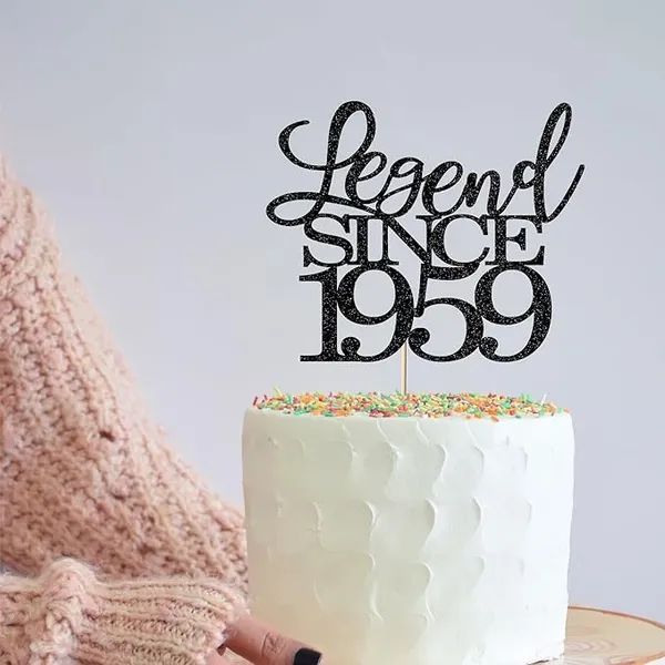 Black_Legend_Since_1959_Cake_Topper_|_Black_Color_Glitter_Cake_Topper_|_Glitter_Cake_Decoration_|_B'Day_Celebration/Black_Color
