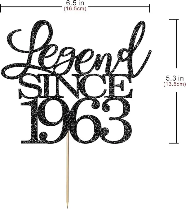 Black_Legend_Since_1963_Cake_Topper_|_Black_Color_Glitter_Cake_Topper_|_Glitter_Cake_Decoration_|_B'Day_Celebration/Black_Color