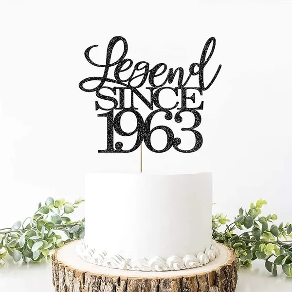 Black_Legend_Since_1963_Cake_Topper_|_Black_Color_Glitter_Cake_Topper_|_Glitter_Cake_Decoration_|_B'Day_Celebration/Black_Color