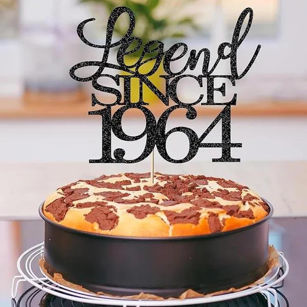 Black_Legend_Since_1964_Cake_Topper_|_Black_Color_Glitter_Cake_Topper_|_Glitter_Cake_Decoration_|_B'Day_Celebration/Black_Color