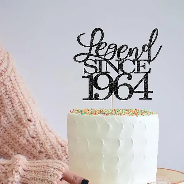 Black_Legend_Since_1964_Cake_Topper_|_Black_Color_Glitter_Cake_Topper_|_Glitter_Cake_Decoration_|_B'Day_Celebration/Black_Color