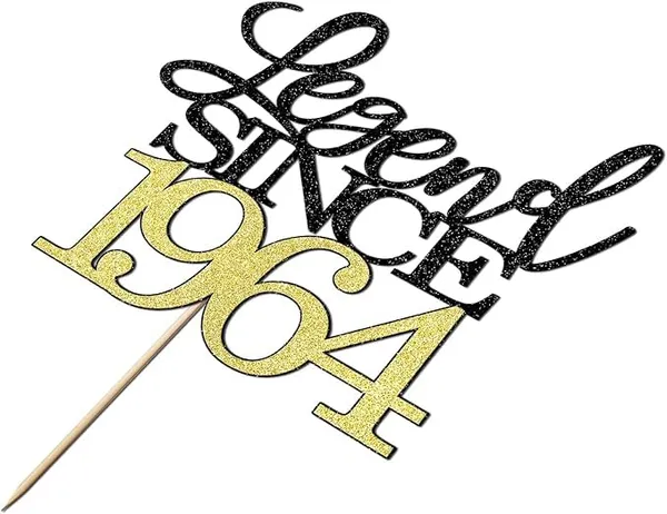 Black_Legend_Since_1964_Cake_Topper_|_Black_And_Gold_Color_Glitter_Cake_Topper_|_Glitter_Cake_Decoration_|_B'Day_Celebration/Black_&_Gold_Color