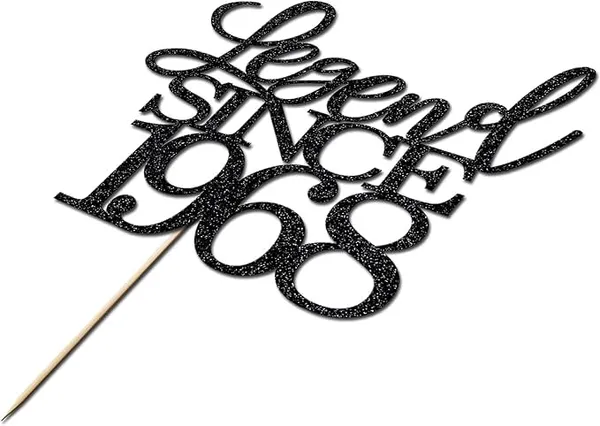 Black_Legend_Since_1968_Cake_Topper_|_Black_Color_Glitter_Cake_Topper_|_Glitter_Cake_Decoration_|_B'Day_Celebration/Black_Color