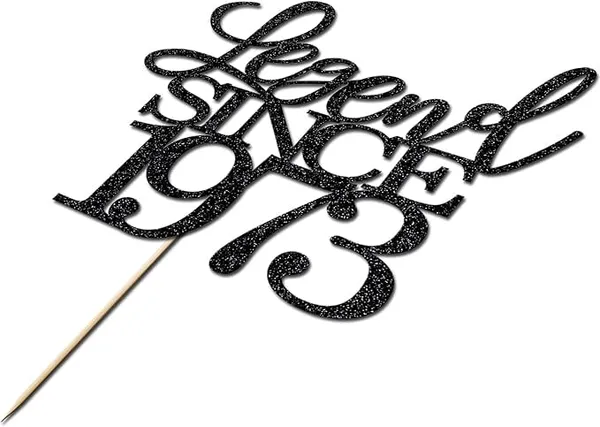 Black_Legend_Since_1973_Cake_Topper_|_Black_Color_Glitter_Cake_Topper_|_Glitter_Cake_Decoration_|_B'Day_Celebration/Black_Color