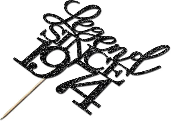 Black_Legend_Since_1974_Cake_Topper_|_Black_Color_Glitter_Cake_Topper_|_Glitter_Cake_Decoration_|_B'Day_Celebration/Black_Color