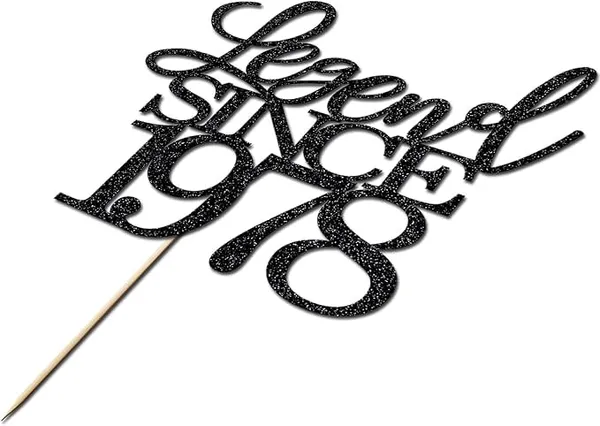 Black_Legend_Since_1978_Cake_Topper_|_Black_Color_Glitter_Cake_Topper_|_Glitter_Cake_Decoration_|_B'Day_Celebration/Black_Color