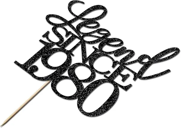 Black_Legend_Since_1980_Cake_Topper_|_Black_Color_Glitter_Cake_Topper_|_Glitter_Cake_Decoration_|_B'Day_Celebration/Black_Color