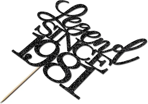 Black_Legend_Since_1981_Cake_Topper_|_Black_Color_Glitter_Cake_Topper_|_Glitter_Cake_Decoration_|_B'Day_Celebration/Black_Color