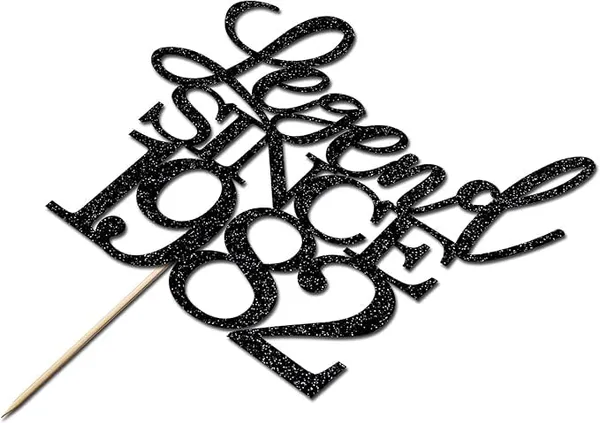 Black_Legend_Since_1982_Cake_Topper_|_Black_Color_Glitter_Cake_Topper_|_Glitter_Cake_Decoration_|_B'Day_Celebration/Black_Color