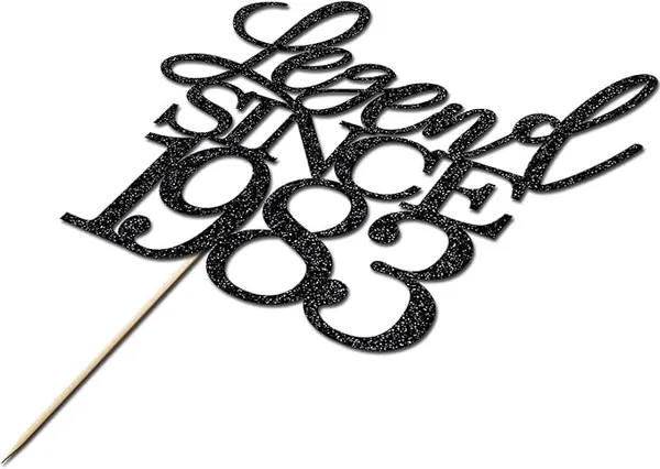 Black_Legend_Since_1983_Cake_Topper_|_Black_Color_Glitter_Cake_Topper_|_Glitter_Cake_Decoration_|_B'Day_Celebration/Black_Color