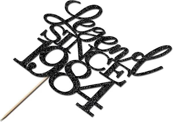 Black_Legend_Since_1984_Cake_Topper_|_Black_Color_Glitter_Cake_Topper_|_Glitter_Cake_Decoration_|_B'Day_Celebration/Black_Color
