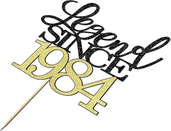 Black_Legend_Since_1984_Cake_Topper_|_Black_And_Gold_Color_Glitter_Cake_Topper_|_Glitter_Cake_Decoration_|_B'Day_Celebration/Black_&_Gold_Color