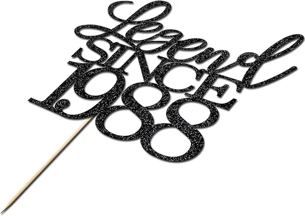 Black_Legend_Since_1988_Cake_Topper_|_Black_Color_Glitter_Cake_Topper_|_Glitter_Cake_Decoration_|_B'Day_Celebration/Black_Color