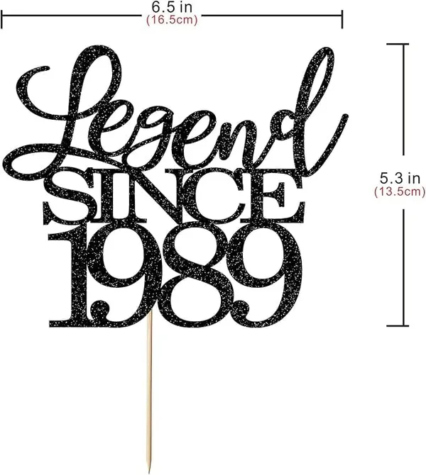 Black_Legend_Since_1989_Cake_Topper_|_Black_Color_Glitter_Cake_Topper_|_Glitter_Cake_Decoration_|_B'Day_Celebration/Black_Color