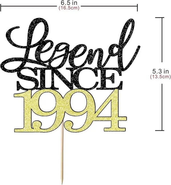 Black_Legend_Since_1994_Cake_Topper_|_Black_And_Gold_Color_Glitter_Cake_Topper_|_Glitter_Cake_Decoration_|_B'Day_Celebration/Black_&_Gold_Color