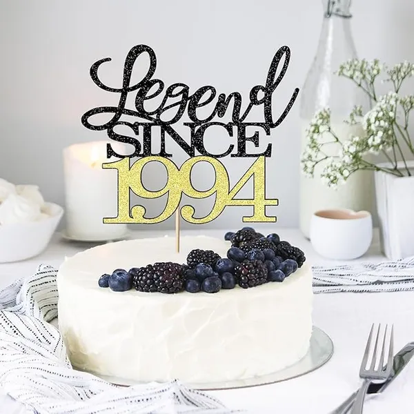 Black_Legend_Since_1994_Cake_Topper_|_Black_And_Gold_Color_Glitter_Cake_Topper_|_Glitter_Cake_Decoration_|_B'Day_Celebration/Black_&_Gold_Color