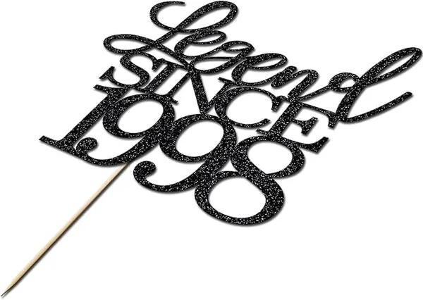 Black_Legend_Since_1998_Cake_Topper_|_Black_Color_Glitter_Cake_Topper_|_Glitter_Cake_Decoration_|_B'Day_Celebration/Black_Color