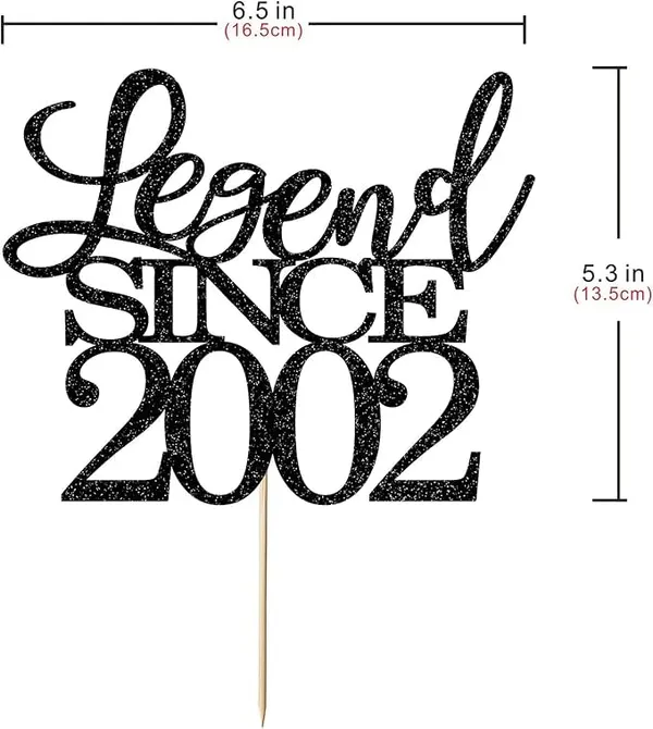 Black_Legend_Since_2002_Cake_Topper_|_Black_Color_Glitter_Cake_Topper_|_Glitter_Cake_Decoration_|_B'Day_Celebration/Black_Color
