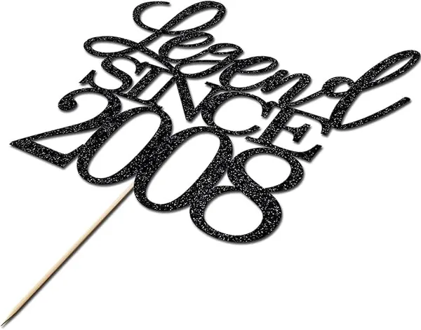 Black_Legend_Since_2008_Cake_Topper_|_Black_Color_Glitter_Cake_Topper_|_Glitter_Cake_Decoration_|_B'Day_Celebration/Black_Color