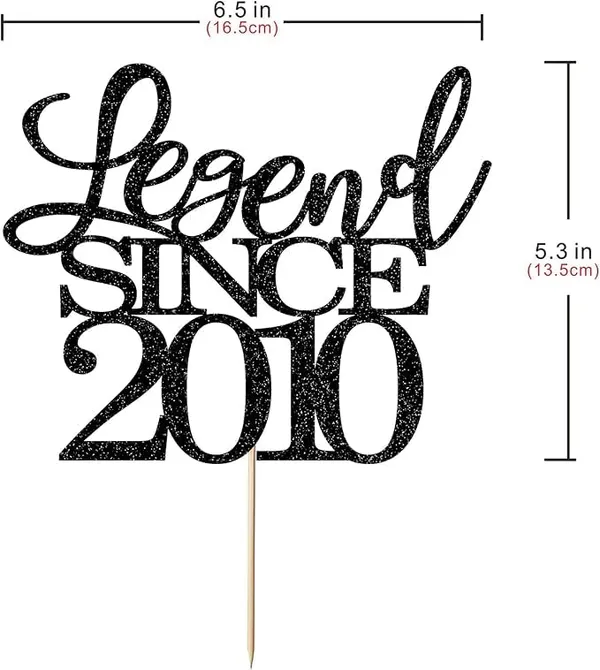 Black_Legend_Since_2010_Cake_Topper_|_Black_Color_Glitter_Cake_Topper_|_Glitter_Cake_Decoration_|_B'Day_Celebration/Black_Color