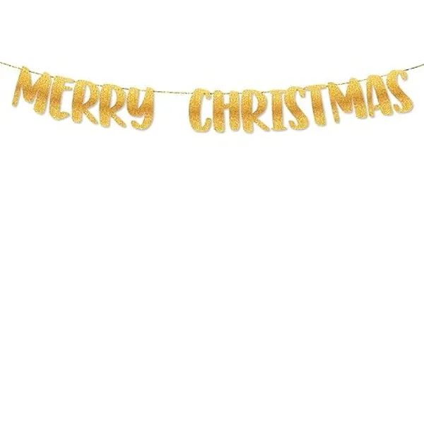 Gold_Merry_Christmas_Glitter_Gold_Banner_|_Holiday_Party_Decoration_|_Pre-Strung,_No_Diy_Required_|_Merry_Christmas_Sign_Garland_|_Xmas_Holiday_Mantle_Fireplace_Home_Décor