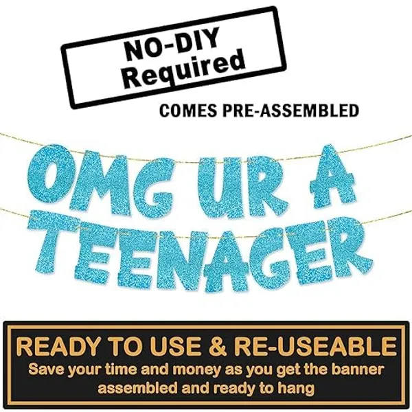 Blue_Omg_Ur_A_Teenager_Banner_&_Cake_Topper_Combo_|_13Th_Birthday_Party_Blue_Glitter_|_Party_Decorations_And_Supplies_|_Official_Teen_Celebration_Decor_|_Pre-Assembled,_No_Diy_Needed