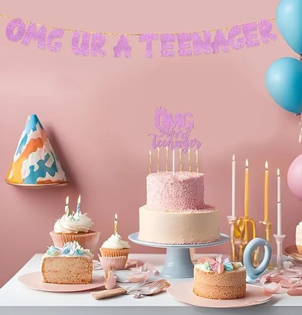 Pink_Omg_Ur_A_Teenager_Banner_&_Cake_Topper_Combo_|_13Th_Birthday_Party_Rose_Pink_Glitter_|_Party_Decorations_And_Supplies_|_Official_Teen_Celebration_Decor_|_Pre-Assembled,_No_Diy_Needed