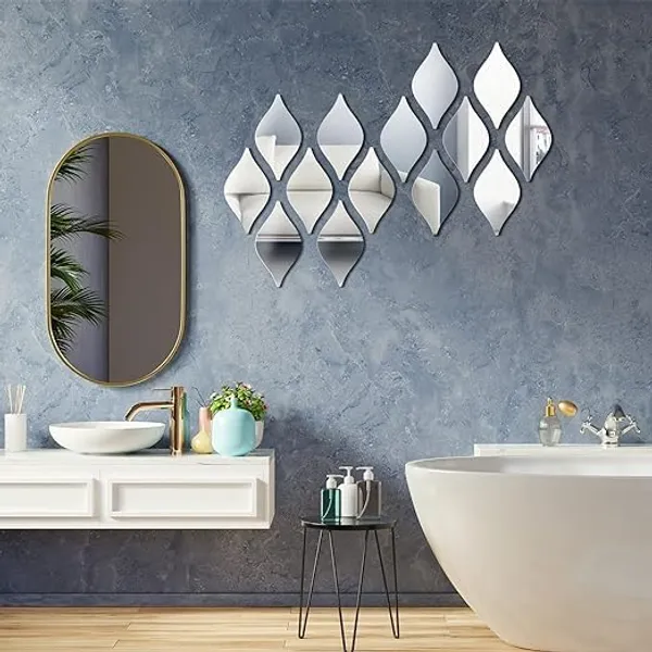 Silver_15_Pcs_Teardrop_Mirror_Wall_Decor_|_3D_Acrylic_Mirror_Wall_Art_|_Removable_And_Self_Adhesive_Decorative_Mirror_Stickers_|_Wall_Decals_For_Home_Decor/Silver