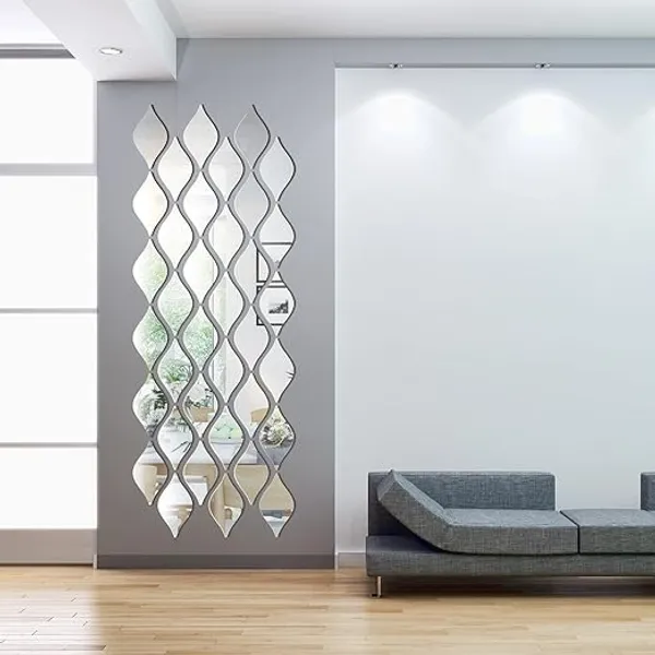 Silver_15_Pcs_Teardrop_Mirror_Wall_Decor_|_3D_Acrylic_Mirror_Wall_Art_|_Removable_And_Self_Adhesive_Decorative_Mirror_Stickers_|_Wall_Decals_For_Home_Decor/Silver