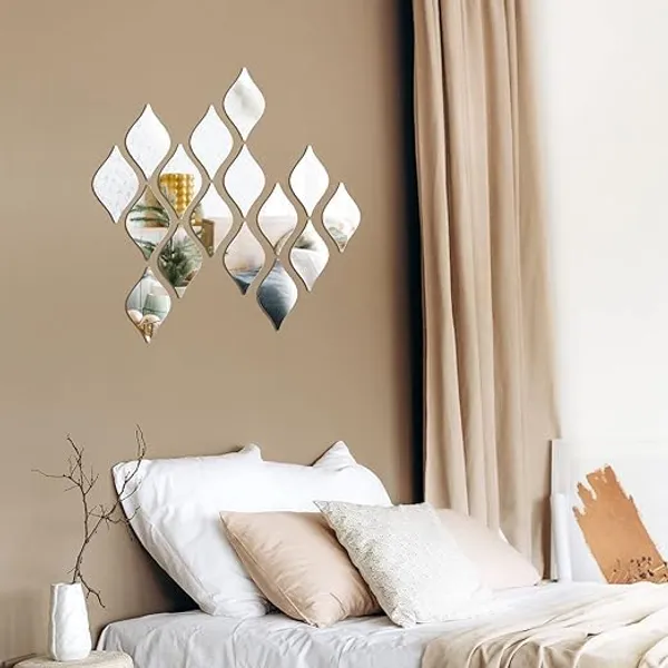 Silver_15_Pcs_Teardrop_Mirror_Wall_Decor_|_3D_Acrylic_Mirror_Wall_Art_|_Removable_And_Self_Adhesive_Decorative_Mirror_Stickers_|_Wall_Decals_For_Home_Decor/Silver