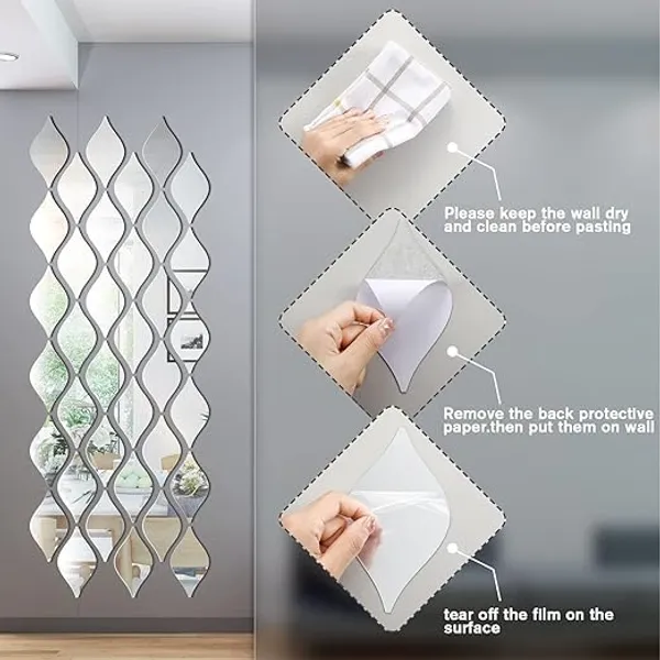 Silver_15_Pcs_Teardrop_Mirror_Wall_Decor_|_3D_Acrylic_Mirror_Wall_Art_|_Removable_And_Self_Adhesive_Decorative_Mirror_Stickers_|_Wall_Decals_For_Home_Decor/Silver