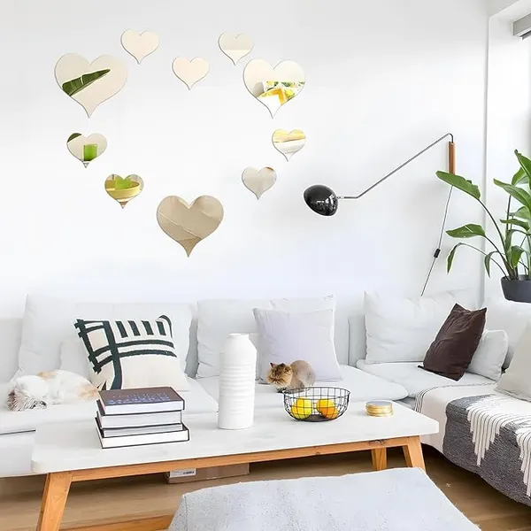 Silver_10Pcs_Acrylic_Heart_Mirror_Stickers_|_Decorative_Mirror_Wall_Art_|_Adhesive_Art_Decal/Diy_Projects/Party_Supplies_|_Silver_Color