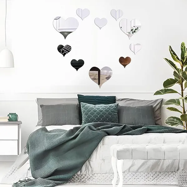Silver_10Pcs_Acrylic_Heart_Mirror_Stickers_|_Decorative_Mirror_Wall_Art_|_Adhesive_Art_Decal/Diy_Projects/Party_Supplies_|_Silver_Color