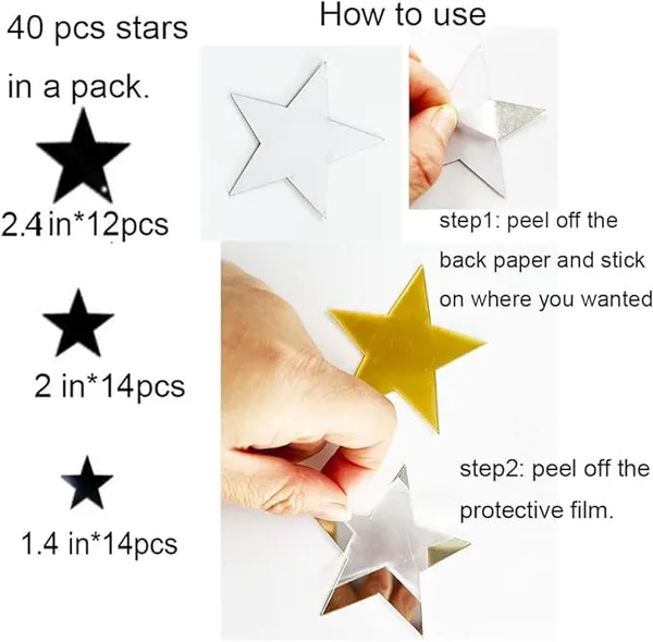 Silver_40Pcs_Acrylic_Stars_Mirror_Stickers_|_Decorative_Silver_Mirror_Wall_Art_|_Adhesive_Art_Decal/Diy_Projects/Party_Supplies_|_Silver