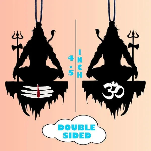 Multicollor_Acrylic_Adiyogi_Dream_Catcher_|_Lord_Shiva_Car_Hanging_|_Adiyogi_Shiva_In_Meditating_Position_|_Attracts_Positive_Energy_|_4.5"_Height/Black
