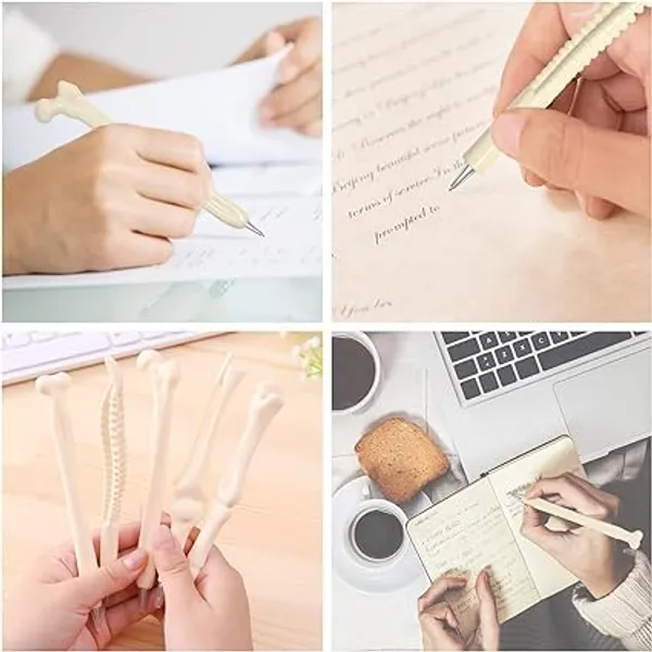 Multicollor_Ballpoint_Pen_|_Bone_Shape_Black_Ink_Ball_Pen_|_Skeleton_Design_Pens_|_Smooth_Writing_|_Stationary_Item_|_Pack_Of_5