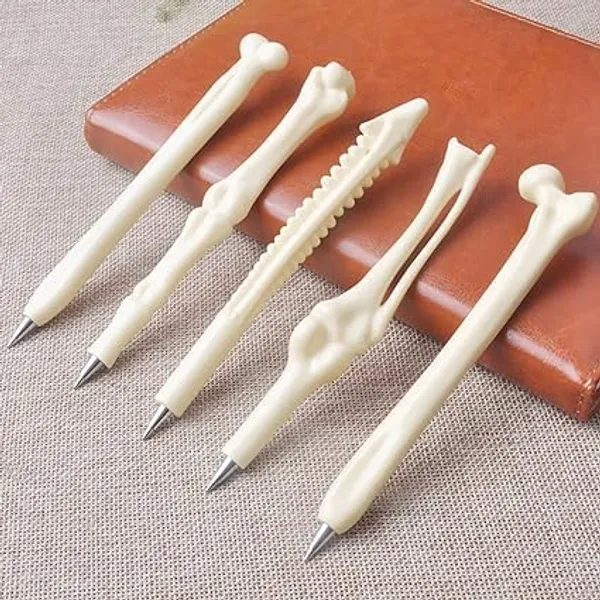 Multicollor_Ballpoint_Pen_|_Bone_Shape_Black_Ink_Ball_Pen_|_Skeleton_Design_Pens_|_Smooth_Writing_|_Stationary_Item_|_Pack_Of_5
