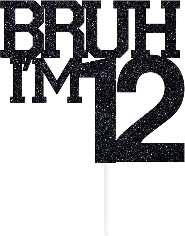 Black_Bruh_I'M_12_Black_Glitter_Cake_Topper_|_Happy_12Th_Born_Day_|_It'S_My_12Th_Birthday_|_Cool_Party_Decoration_For_Kids
