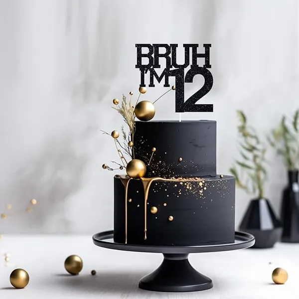 Black_Bruh_I'M_12_Black_Glitter_Cake_Topper_|_Happy_12Th_Born_Day_|_It'S_My_12Th_Birthday_|_Cool_Party_Decoration_For_Kids