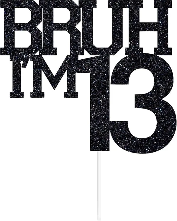 Black_Bruh_I'M_13_Black_Glitter_Cake_Topper_|_Happy_13Th_Born_Day_|_It'S_My_13Th_Birthday_|_Cool_Party_Decoration_For_Kids