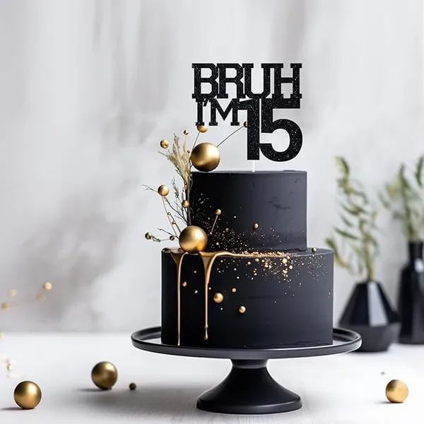 Black_Bruh_I'M_15_Black_Glitter_Cake_Topper_|_Happy_15Thborn_Day_|_It'S_My_15Th_Birthday_|_Cool_Party_Decoration_For_Kids