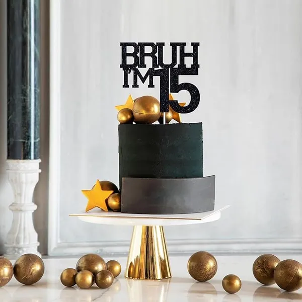 Black_Bruh_I'M_15_Black_Glitter_Cake_Topper_|_Happy_15Thborn_Day_|_It'S_My_15Th_Birthday_|_Cool_Party_Decoration_For_Kids