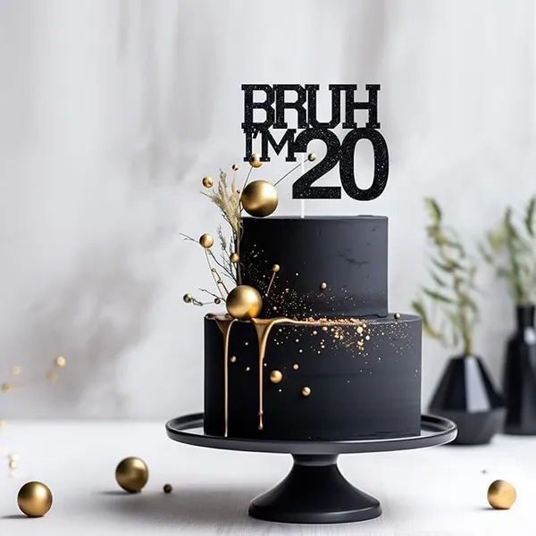 Black_Bruh_I'M_20_Black_Glitter_Cake_Topper_|_Happy_20Th_Born_Day_|_It'S_My_20Th_Birthday_|_Cool_Party_Decoration_For_Kids
