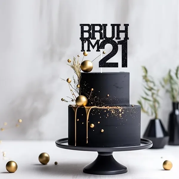 Black_Bruh_I'M_21_Black_Glitter_Cake_Topper_|_Happy_21Th_Born_Day_|_It'S_My_21Th_Birthday_|_Cool_Party_Decoration_For_Kids