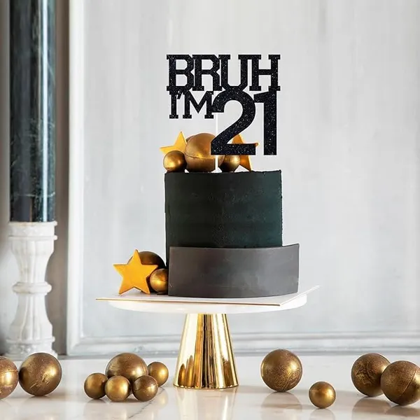 Black_Bruh_I'M_21_Black_Glitter_Cake_Topper_|_Happy_21Th_Born_Day_|_It'S_My_21Th_Birthday_|_Cool_Party_Decoration_For_Kids